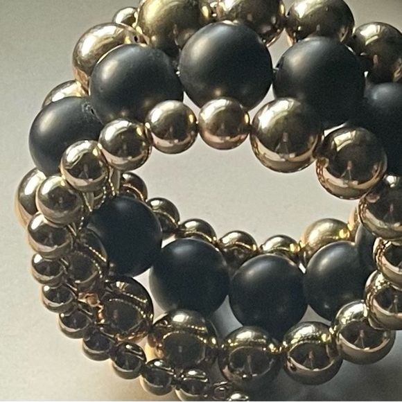 Black Cuff Bracelet Bundle with Gold Accents - Picture 9 of 9